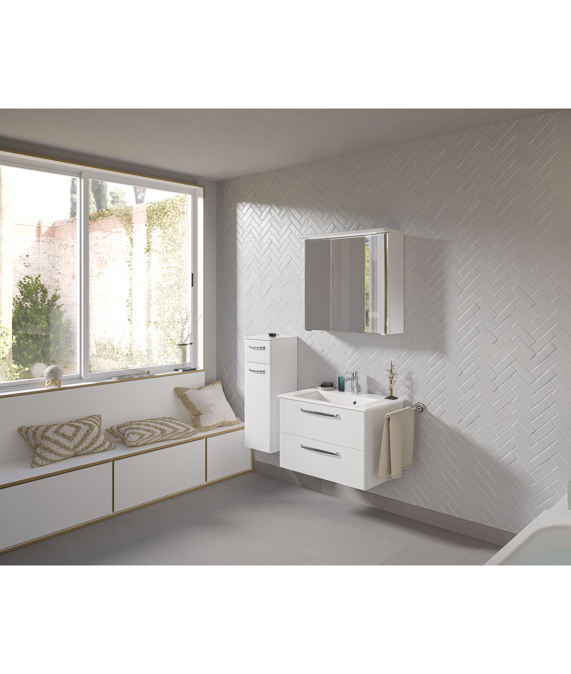 Midischrank 'Primo' weiß foliert 30 x 109 x 33cm