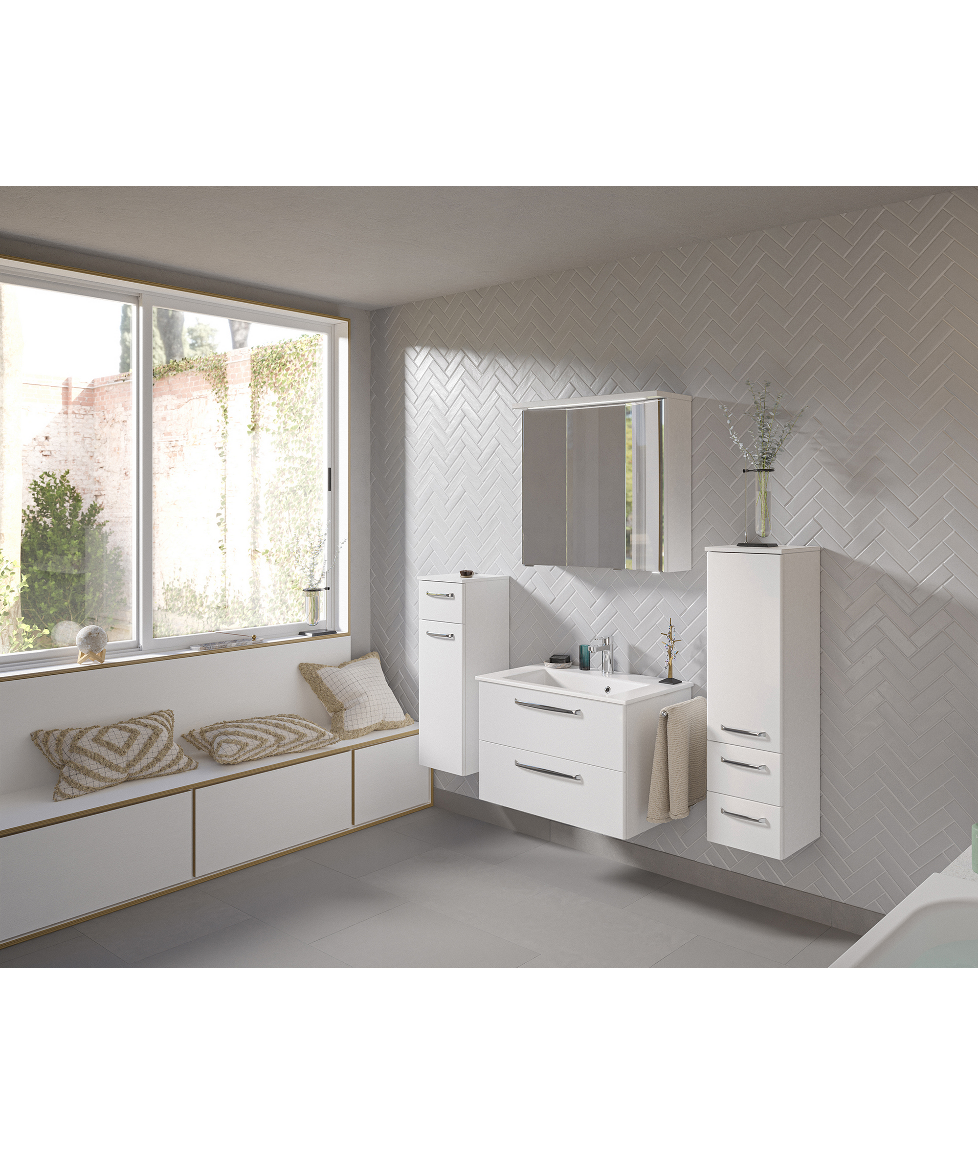 Midischrank 'Primo' weiß foliert 30 x 109 x 33cm