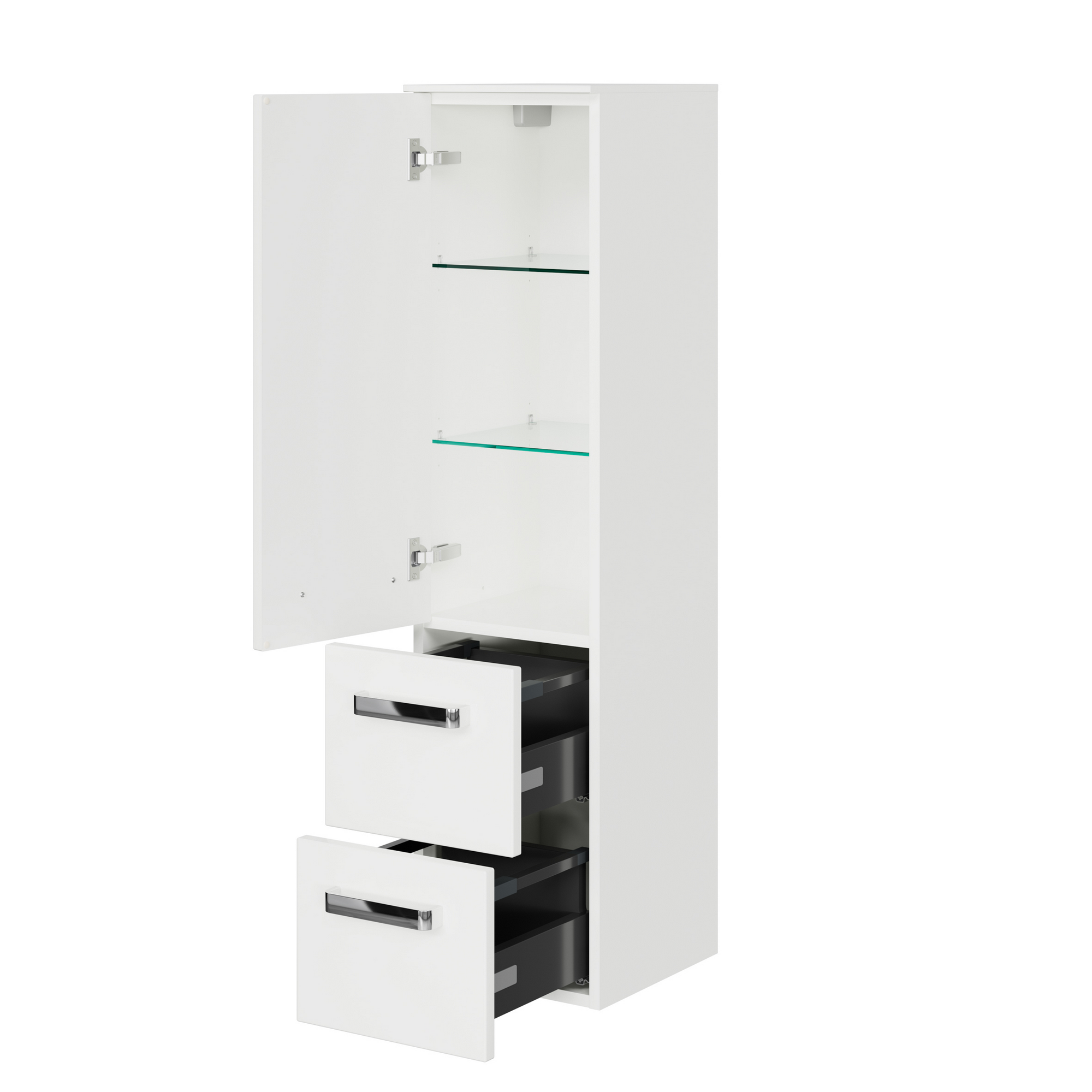 Midischrank 'Indra' weiß Hochglanz 30 x 121 x 33 cm