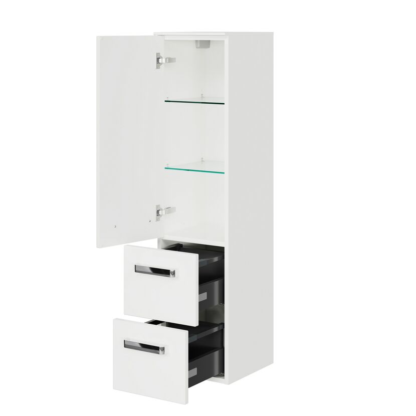 Midischrank 'Indra' weiß Hochglanz 30 x 121 x 33 cm