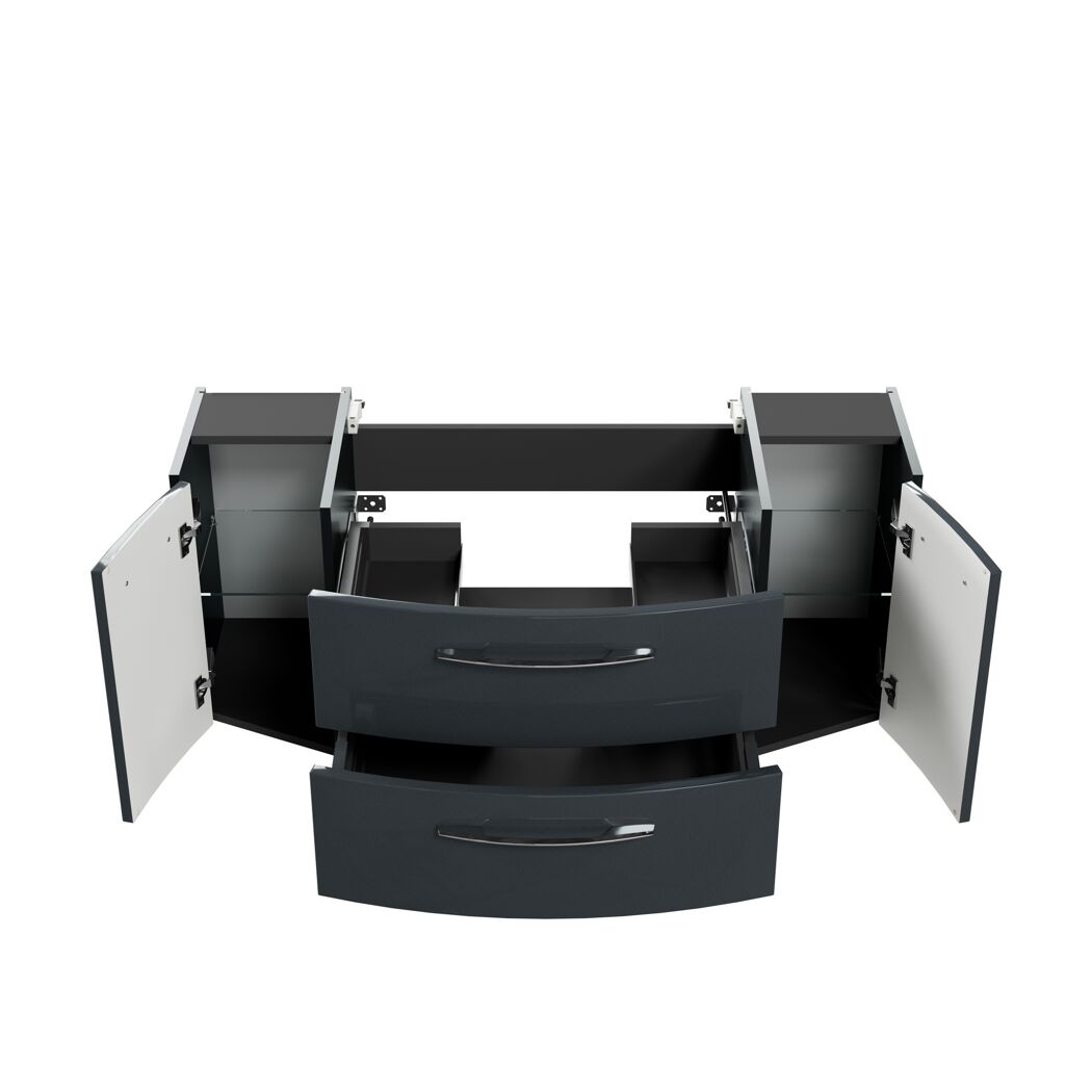 Waschbeckenunterschrank 'Taiga' anthrazit 119 x 48 x 46,2 cm
