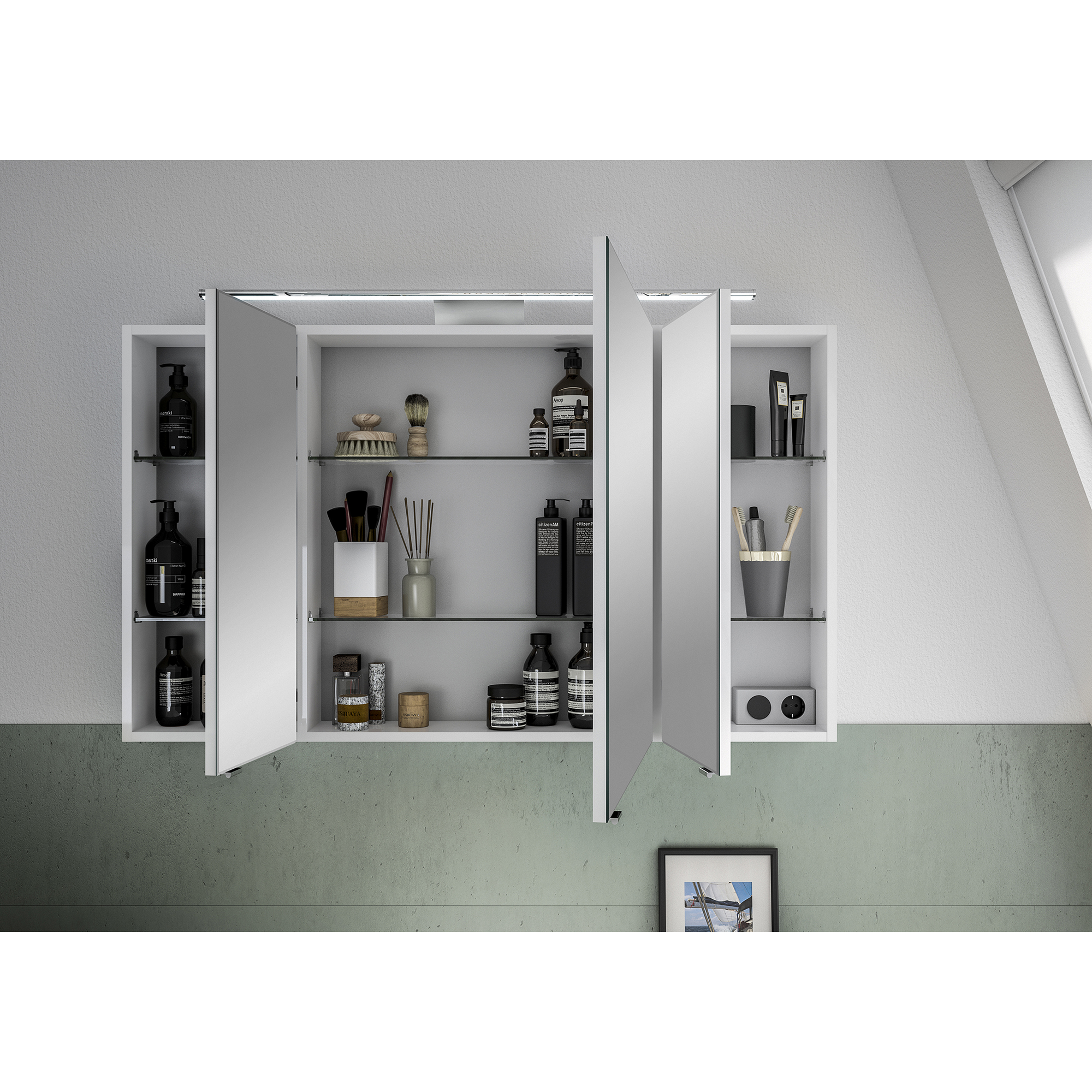 LED-Spiegelschrank 'Lucia' weiß 120 x 70 x 17 cm