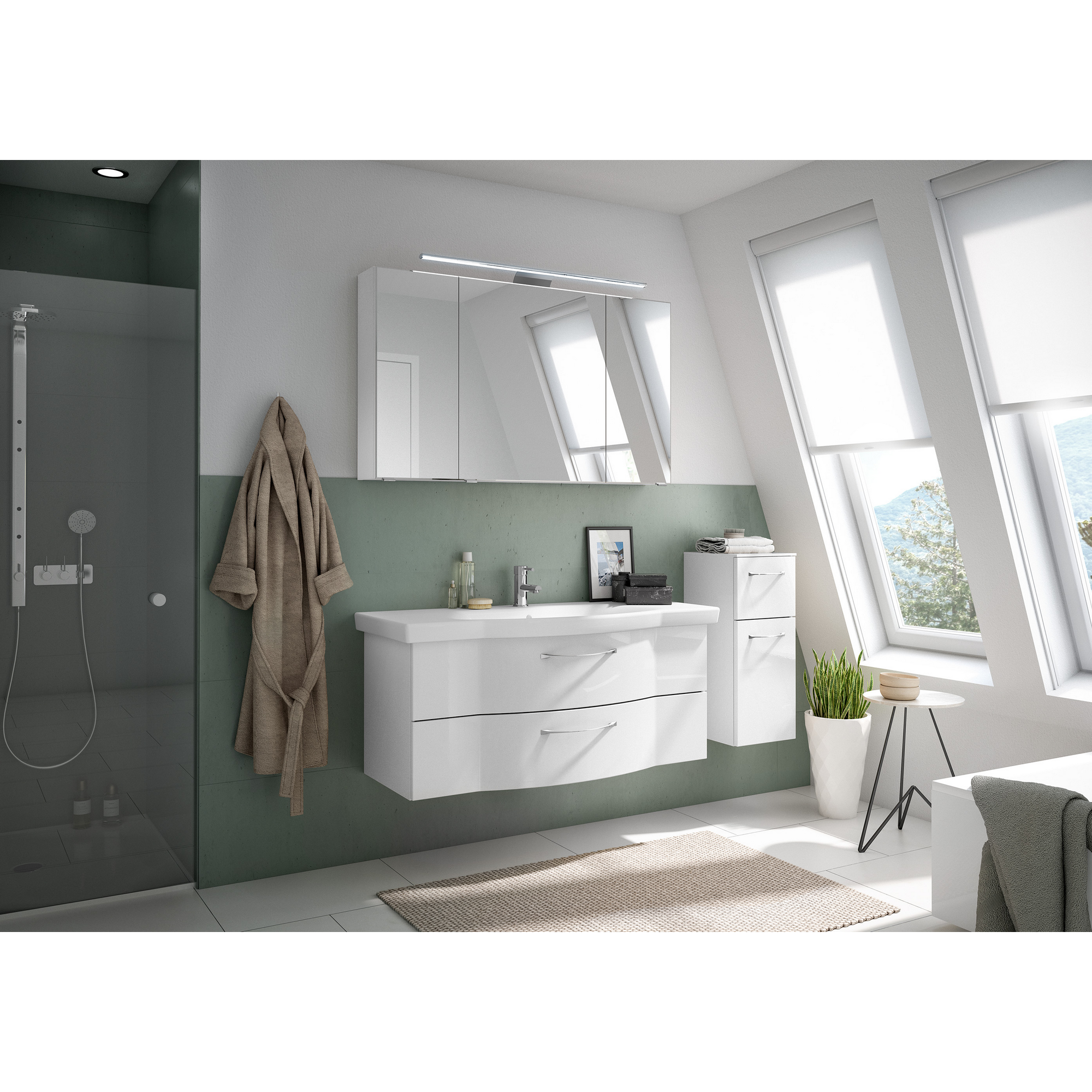 Waschbeckenunterschrank 'Lucia' weiß 115 x 49 x 48,1 cm