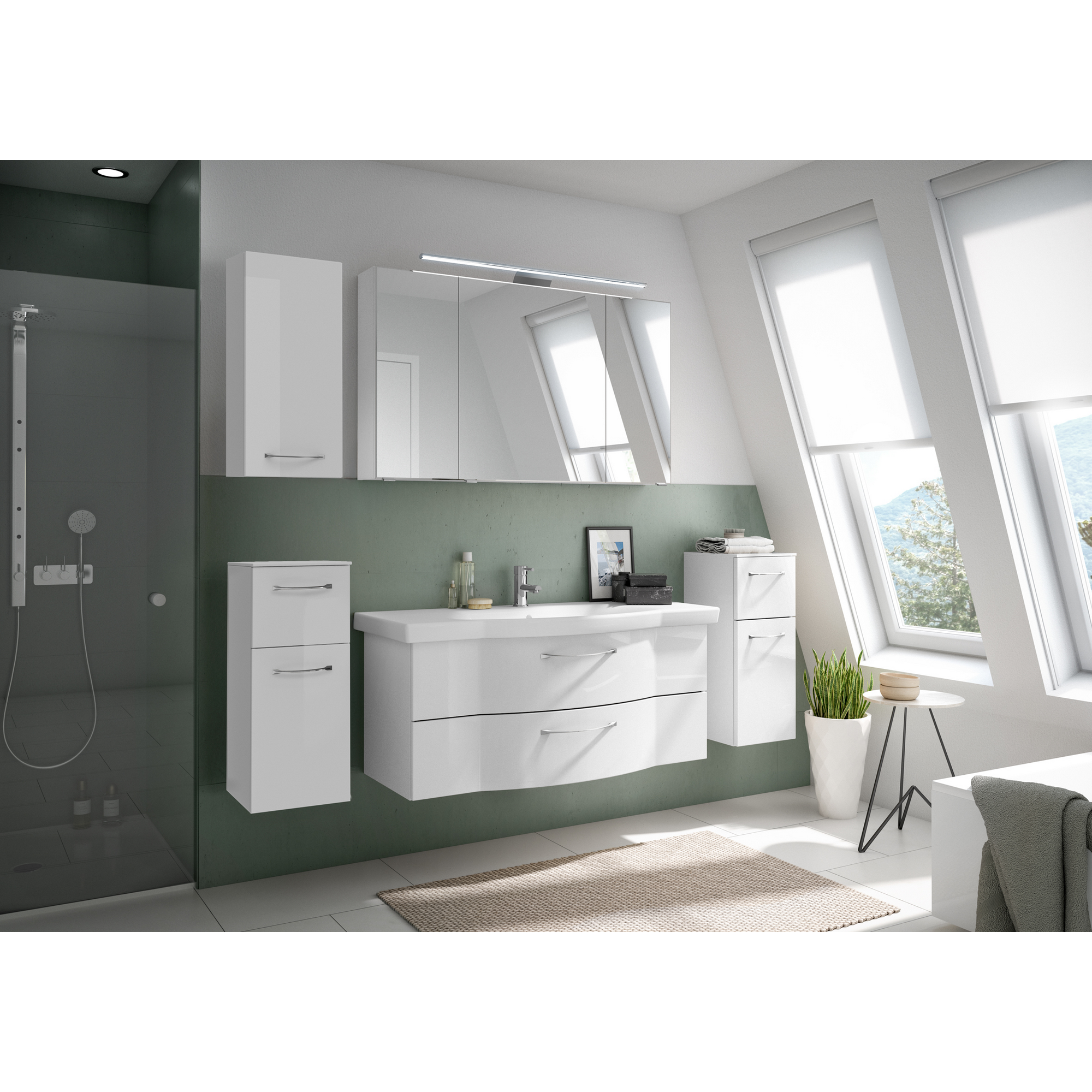 Waschbeckenunterschrank 'Lucia' weiß 115 x 49 x 48,1 cm