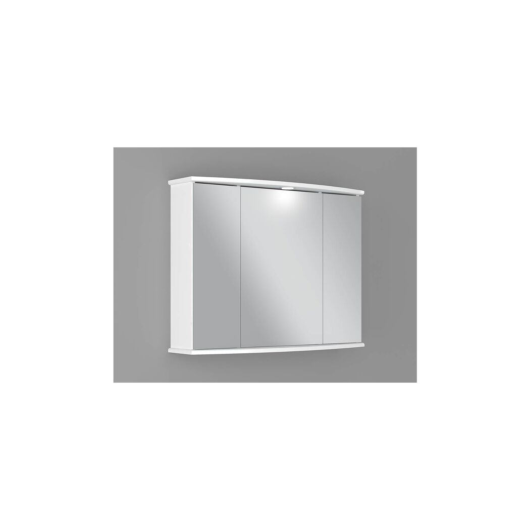 Weißer LED-Spiegelschrank mit drei Spiegeltüren