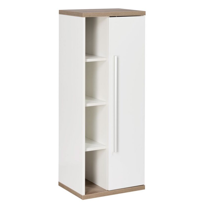 Weißer Hochschrank STANFORD F-MIDI mit Regalfächern und Tür