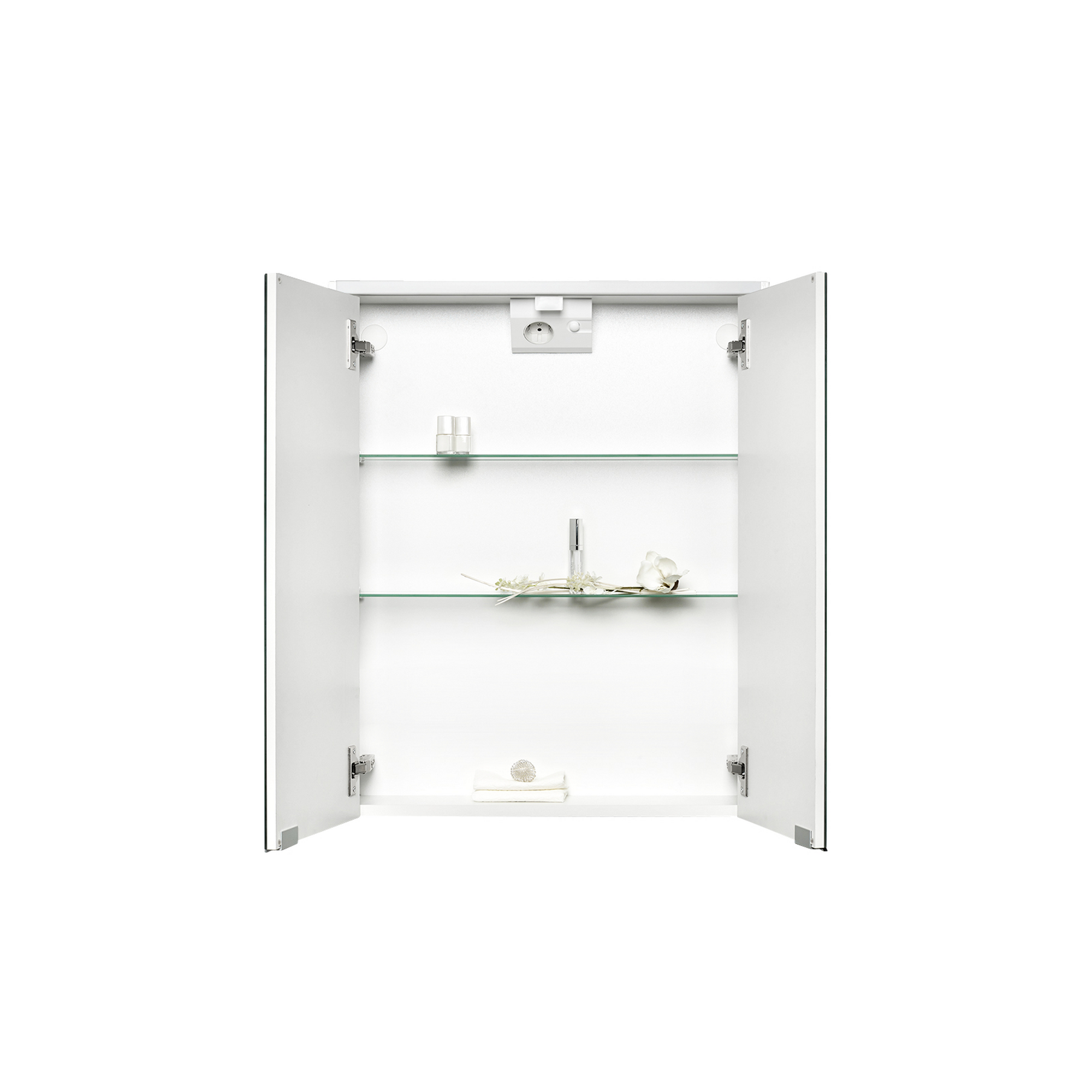 LED-Spiegelschrank 'KHX' weiß Hochglanz 60,4 x 74 x 14,2 cm + product picture