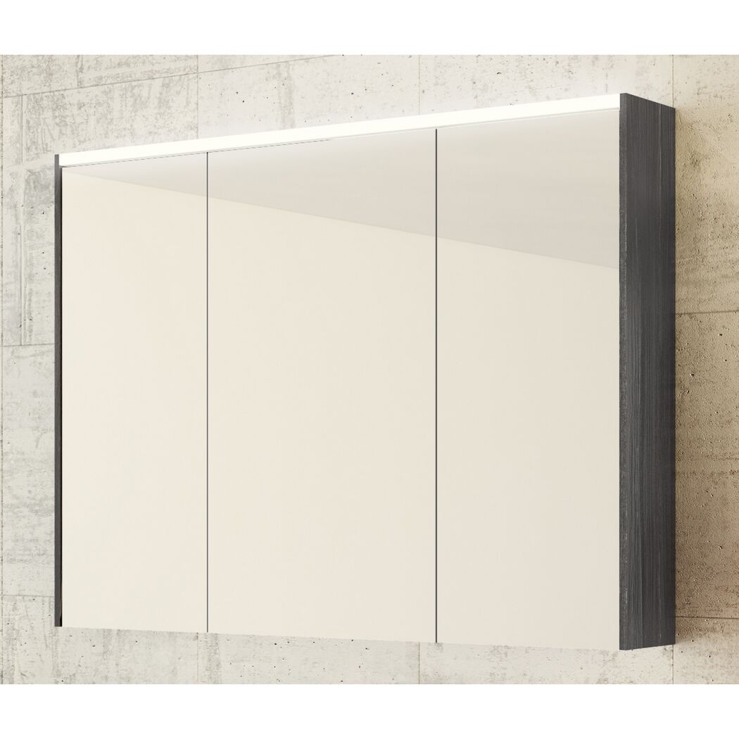 Spiegelschrank mit drei Spiegeltüren und LED-Beleuchtung