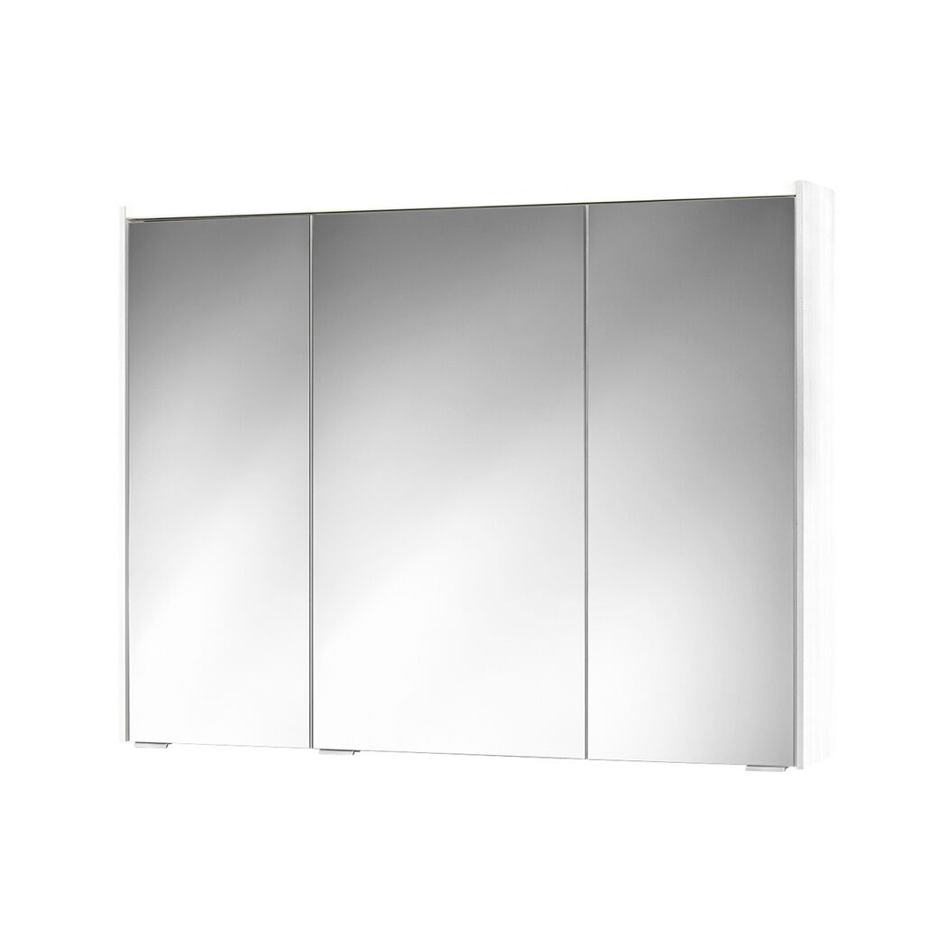 Weißer Spiegelschrank mit drei Spiegeltüren