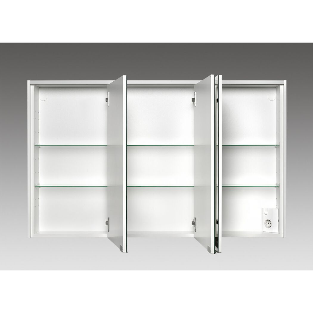 LED-Spiegelschrank 'KHX' weiß matt 120,4 x 74 x 14,2 cm