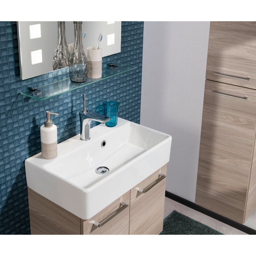 Waschbecken eckig 'iX!' weiß 60 x 13 x 35 cm