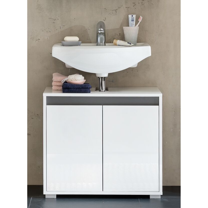 Waschbeckenunterschrank 'Sol' weiß lackiert 67 x 60 x 36 cm