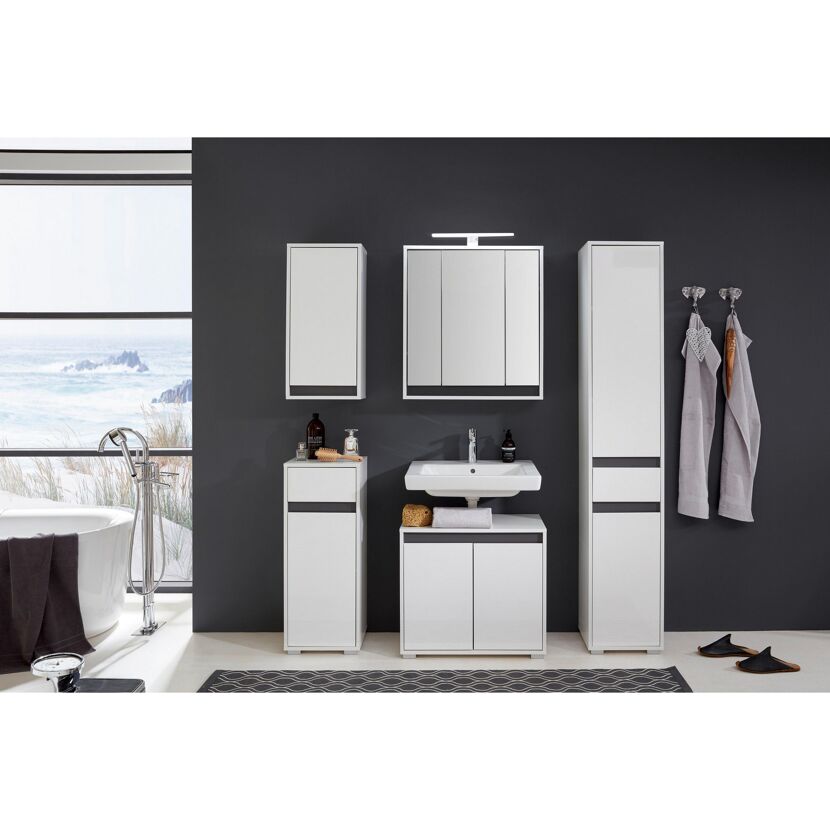Waschbeckenunterschrank 'Sol' weiß lackiert 67 x 60 x 36 cm