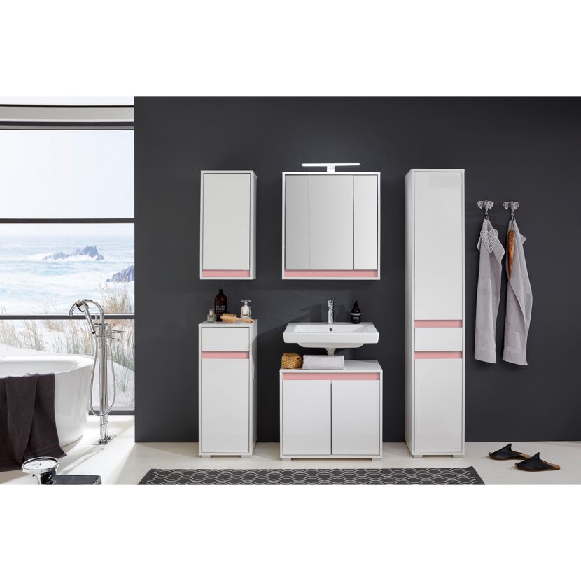 Standschrank 'Sol' weiß 35 x 89 x 31 cm, inkl. 5 Wechselblenden