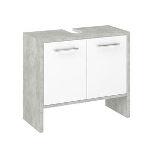 Waschbeckenunterschrank 'Lahti' betonfarben/weiß 62 x 82 x 28 cm