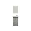 Waschbeckenunterschrank mit Waschbecken, Armatur und Spiegel