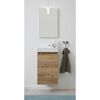 Waschbeckenunterschrank mit Spiegel und Handtuch
