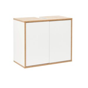 Waschbeckenunterschrank 'Finn' weiß/braun foliert 60 x 50 x 30,5 cm