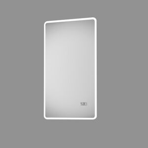 LED-Spiegel 'Silver Sunshine 2.0' mit Uhr 45 x 70 cm