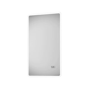 LED-Spiegel 'Silver Sunshine 2.0' mit Uhr 45 x 70 cm