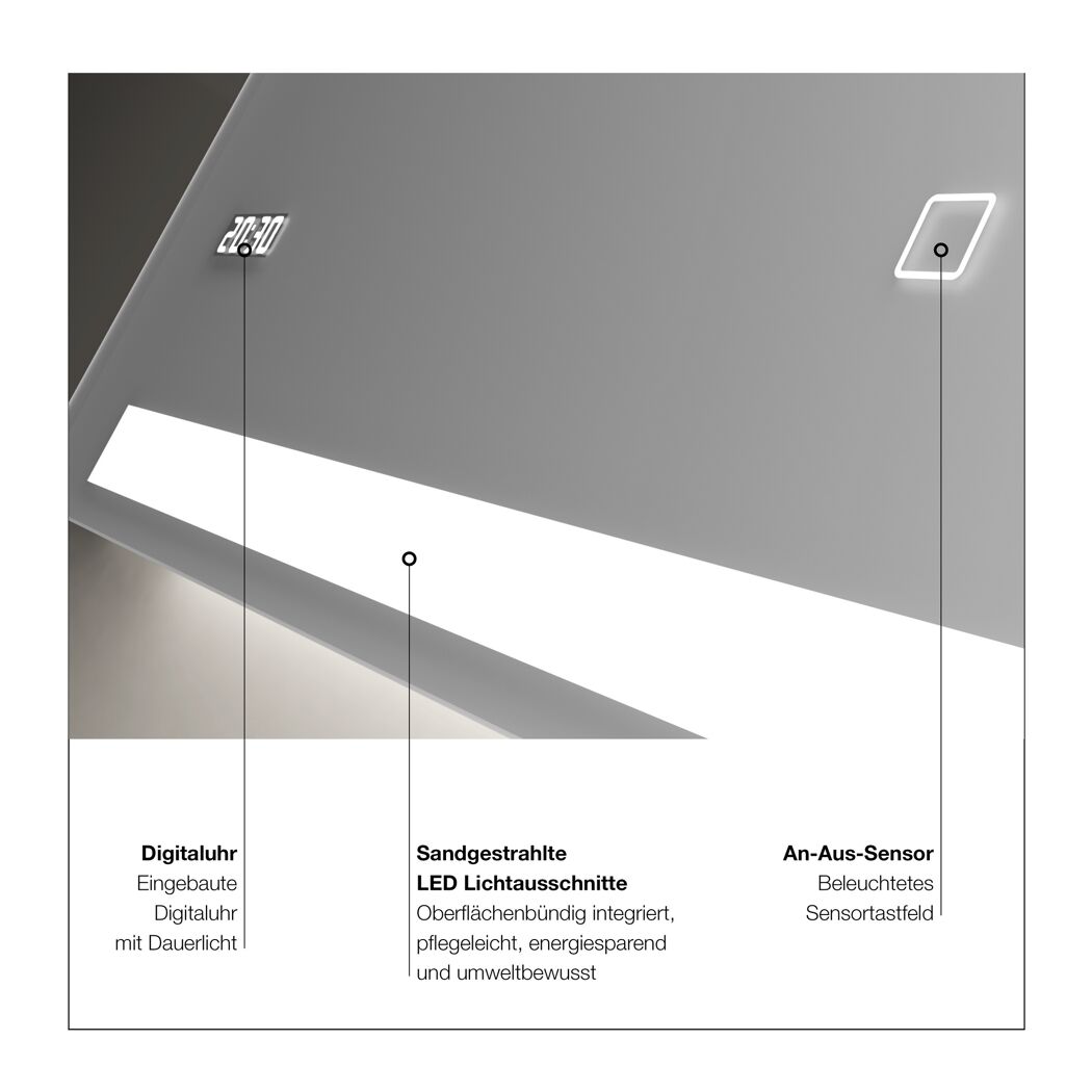 LED-Spiegel 'Silver Style' 120 x 60 cm