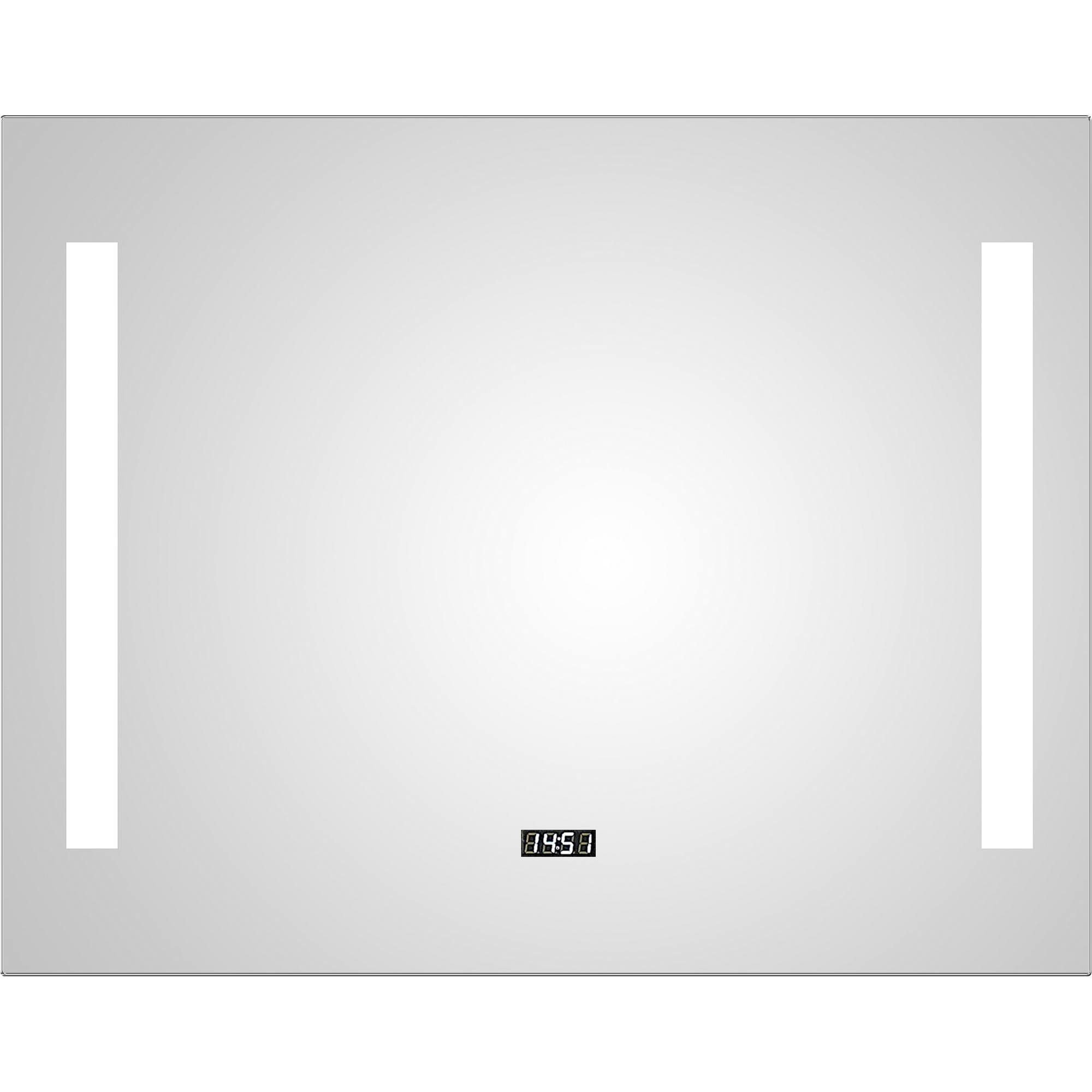 LED-Spiegel 'Silver Elegance' mit Uhr 80 x 60 cm