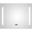 LED-Spiegel 'Silver Elegance' mit Uhr 80 x 60 cm