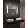 LED-Spiegel 'Silver Elegance' mit Uhr 80 x 60 cm