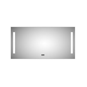 LED-Spiegel 'Silver Elegance' mit Uhr 120 x 60 cm
