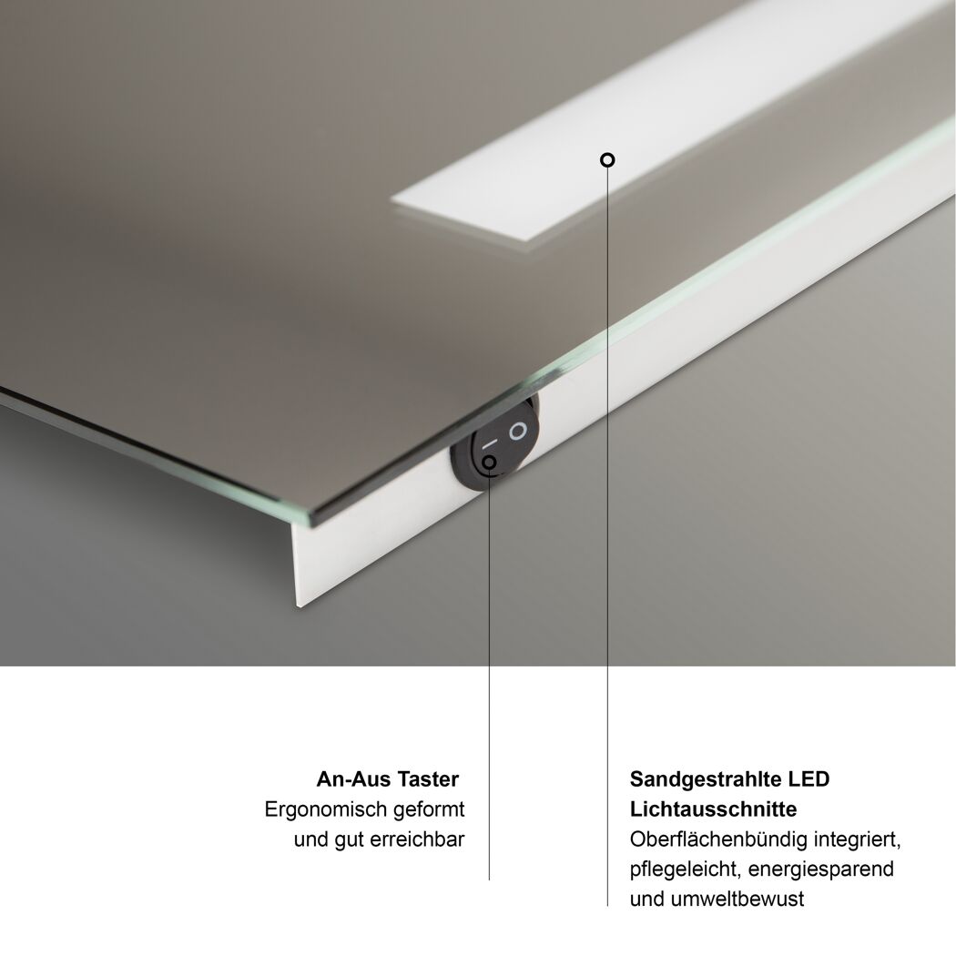 LED-Spiegel 'Silver Elegance' 120 x 60 cm
