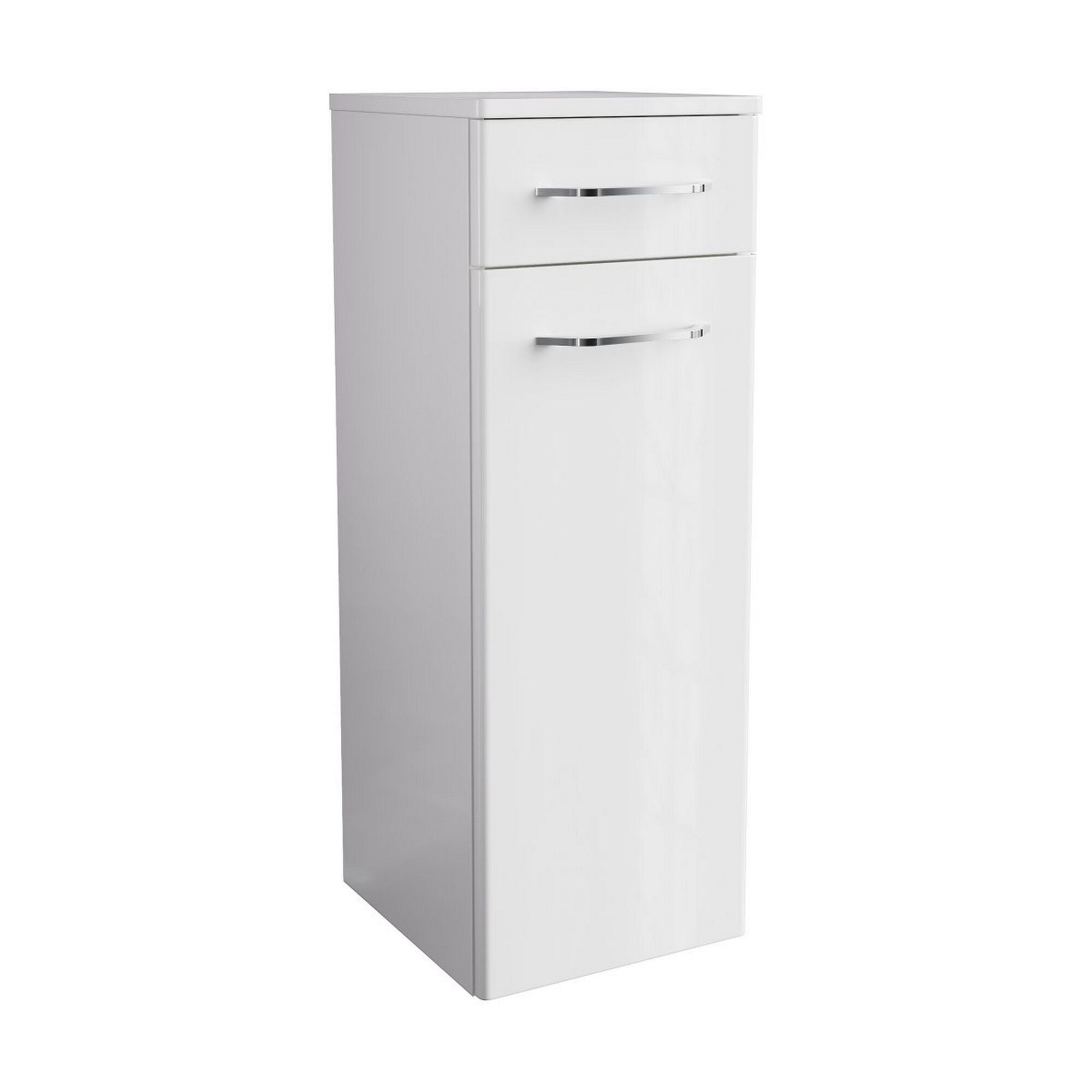 Weißer Hochschrank mit Schublade und Tür