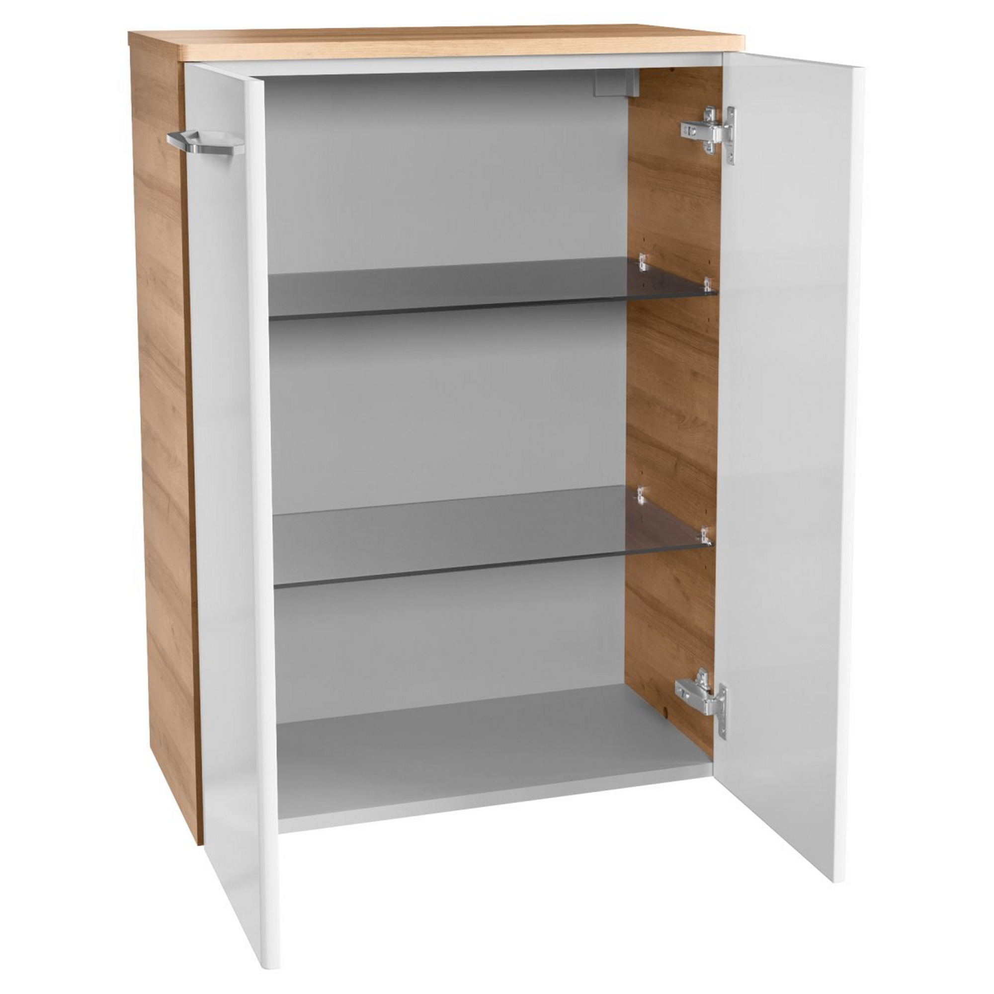 Midischrank 'Milano', asteiche, weiß 60,5 x 83 x 32 cm + product picture