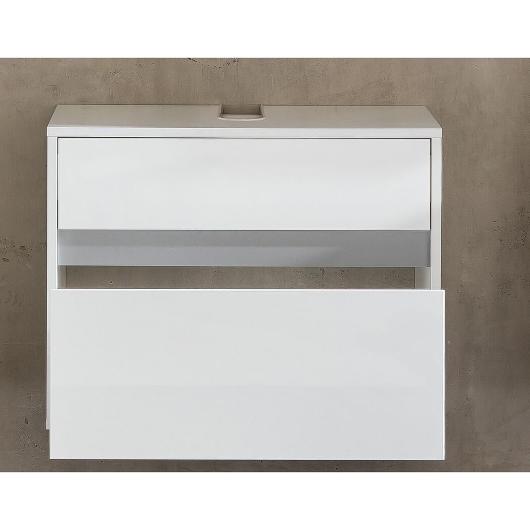 Waschbeckenunterschrank 'Sol' weiß glänzend 67 x 52 x 36 cm