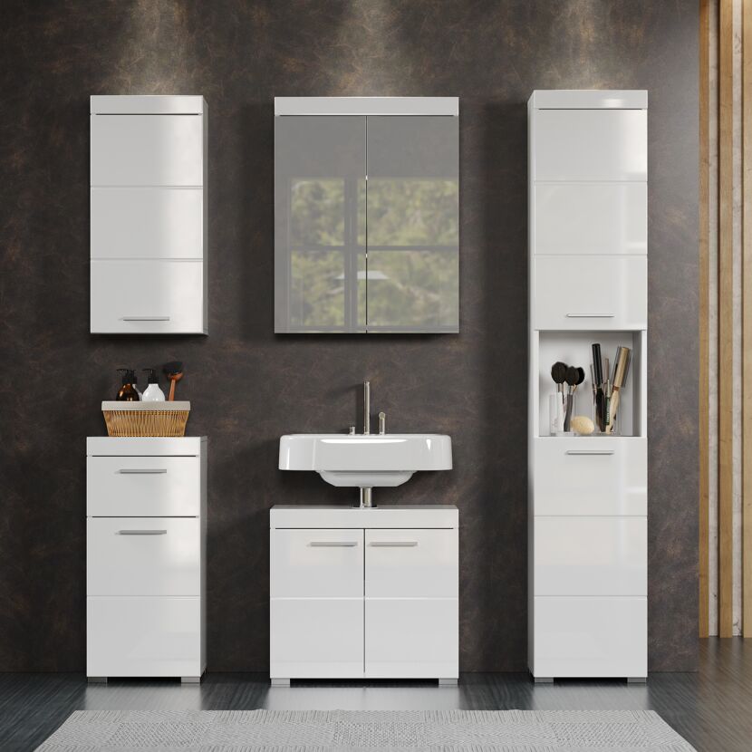 Hängeschrank 'Amanda' weiß glänzend 37 x 77 x 23 cm