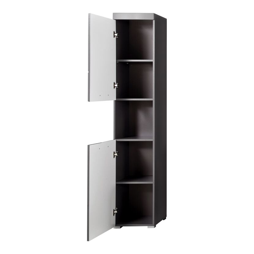 Hochschrank 'Amanda' grau glänzend 37 x 190 x 31 cm