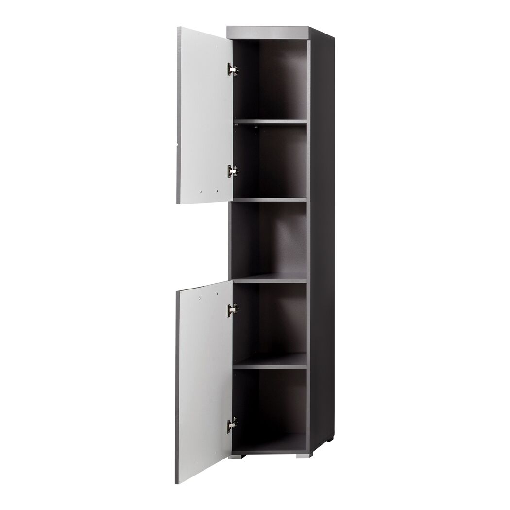 Hochschrank 'Amanda' grau glänzend 37 x 190 x 31 cm