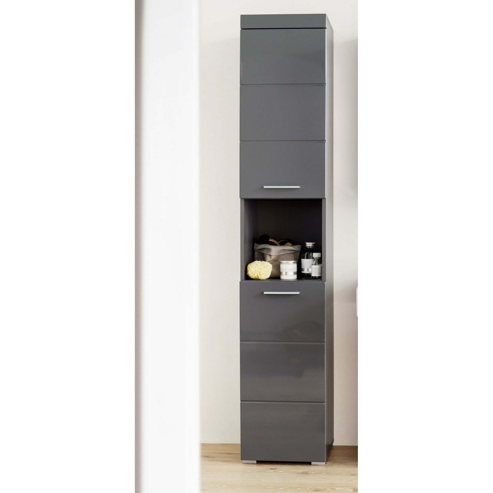 Hochschrank 'Amanda' grau 37 x 190 x 31 cm + product picture