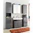 Hochschrank 'Amanda' grau glänzend 37 x 190 x 31 cm
