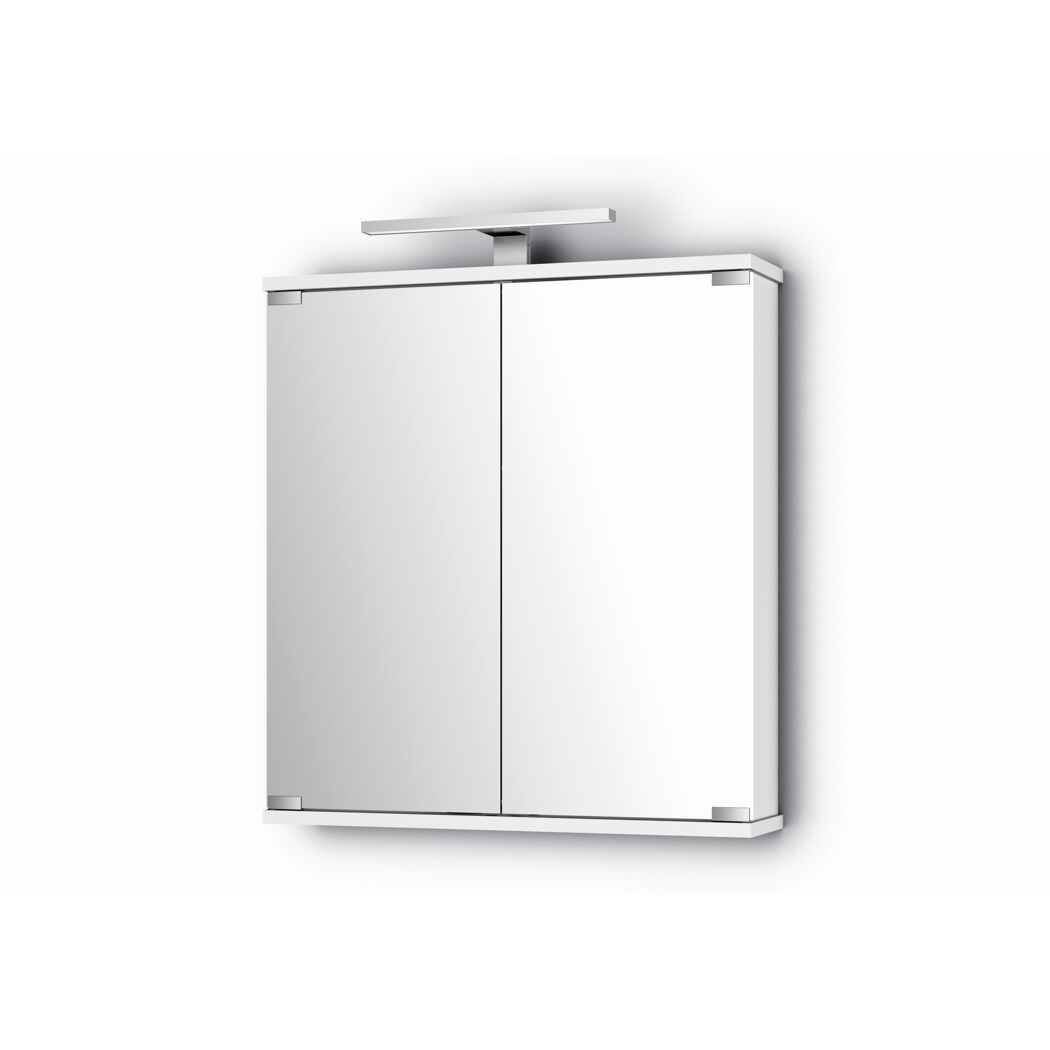 Weißer Spiegelschrank KandiLED mit Lampe