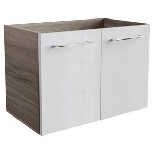 Waschbeckenunterschrank 'Lima' braun, weiß glänzend 60 x 42 x 35 cm