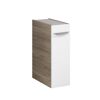 Weißer Hochschrank mit einer Tür und brauner Seitenwand