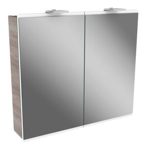 LED-Spiegelschrank 'Lima' braun, weiß 80 x 71,2 x 15,3 cm