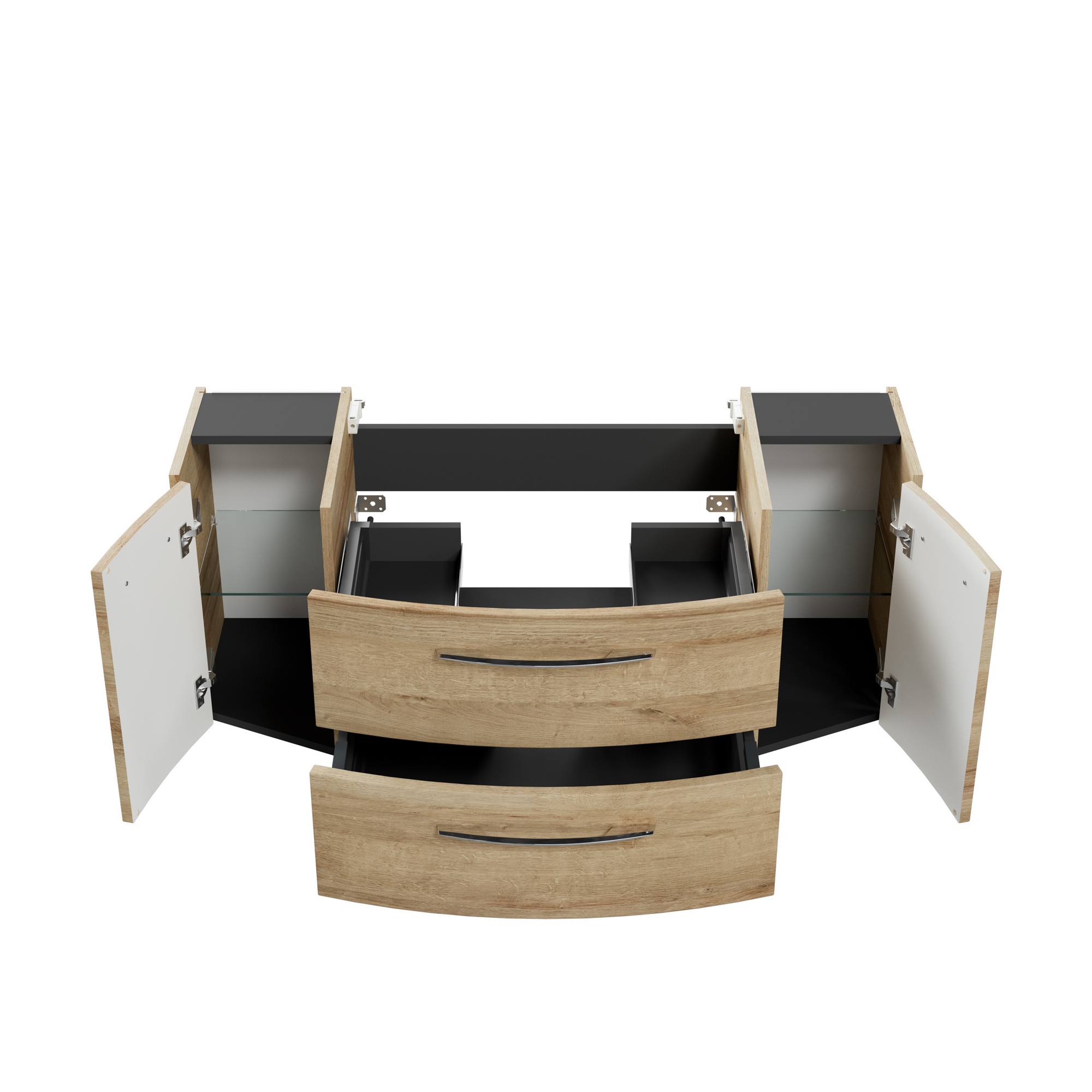 Waschbeckenunterschrank 'Taiga' braun foliert 119 x 48 x 46,2 cm