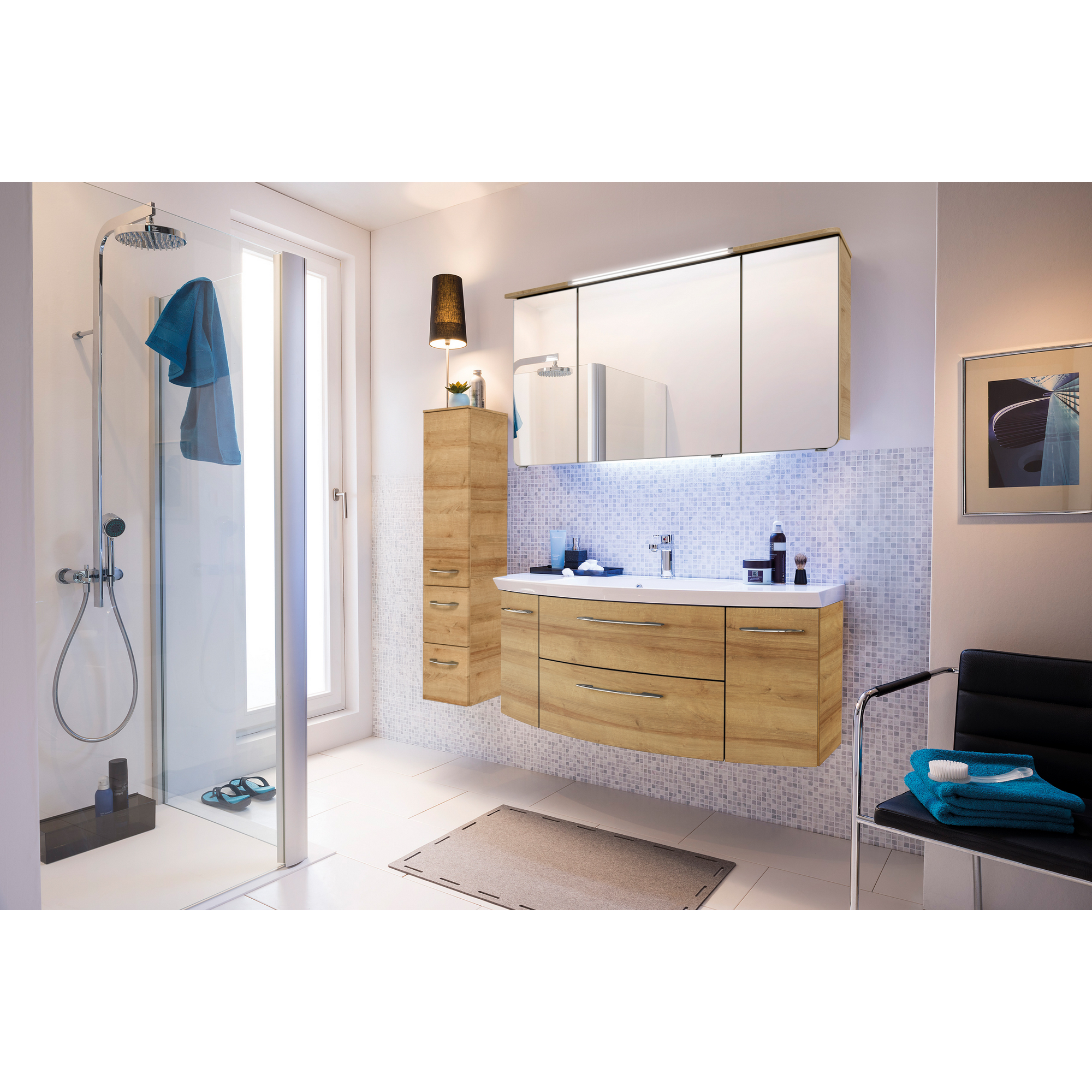 Waschbeckenunterschrank 'Taiga' braun foliert 119 x 48 x 46,2 cm