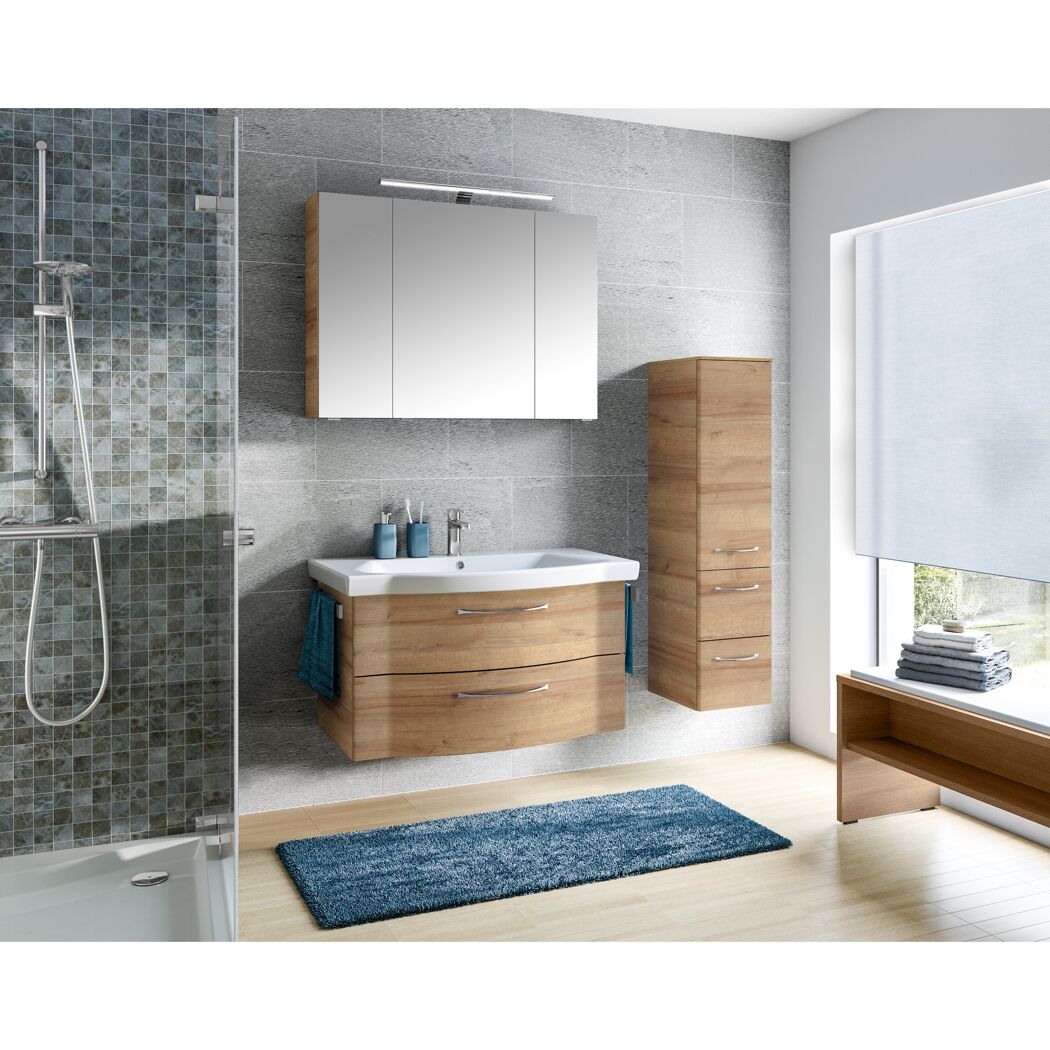 Waschbeckenunterschrank 'Lucia' braun foliert 90 x 49 x 48,1 cm