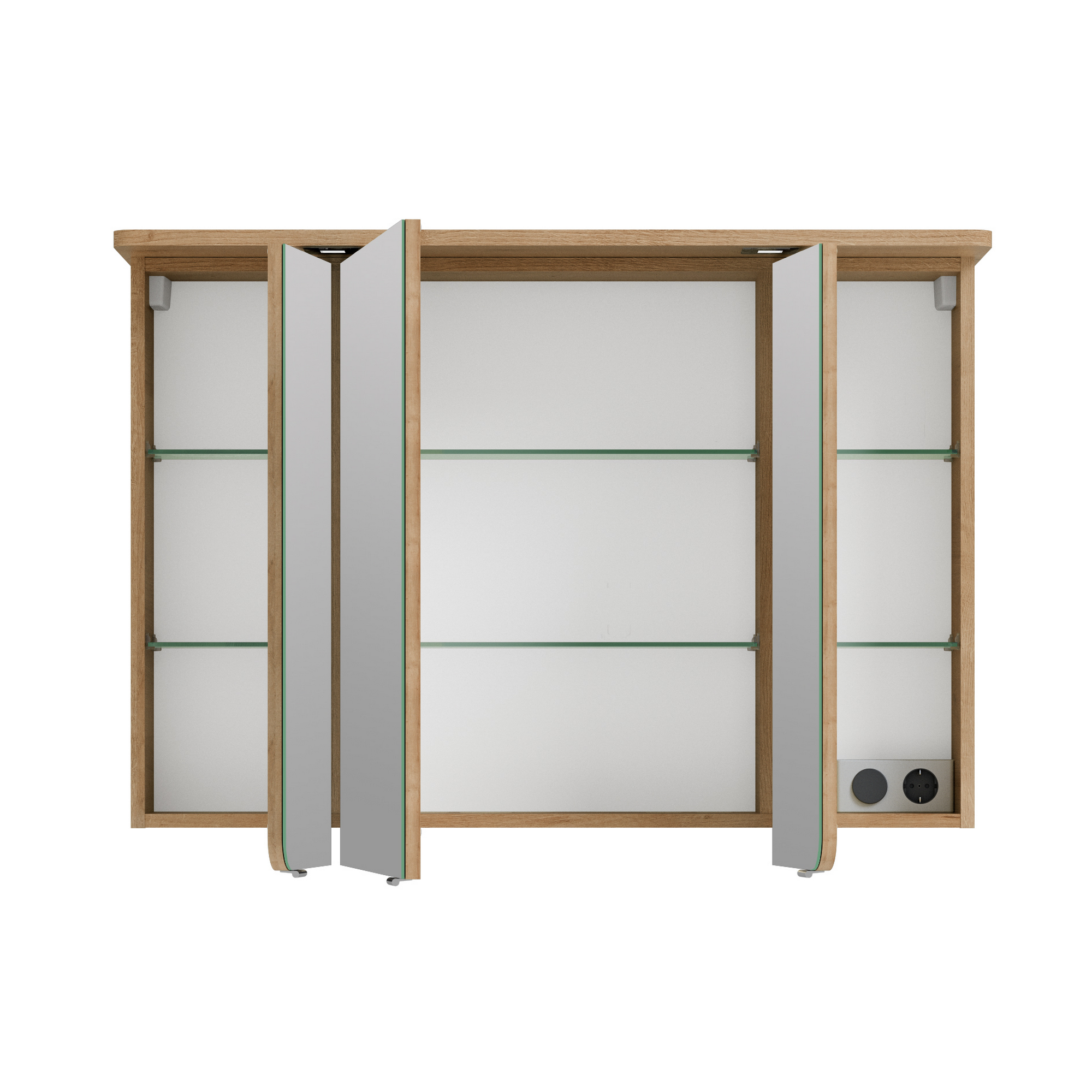 LED-Spiegelschrank 'Lucia' braun 98 x 70 x 17 cm