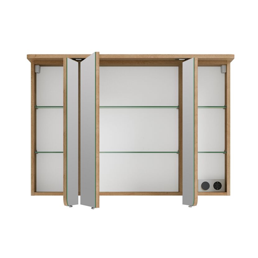 LED-Spiegelschrank 'Lucia' braun 70 x 98  x 17 cm