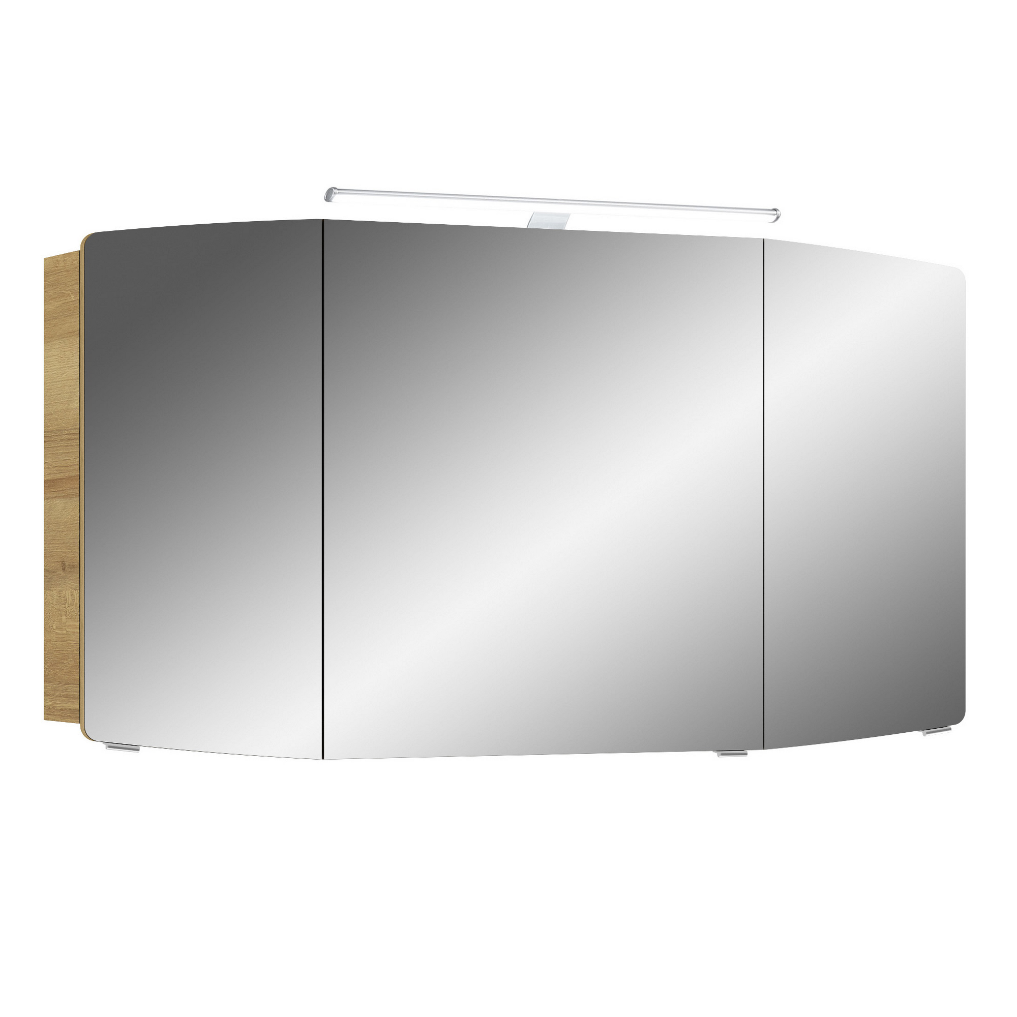 Spiegelschrank 'Taiga' Riviera Eiche quer 120 cm mit LED-Aufsatzleuchte + product picture