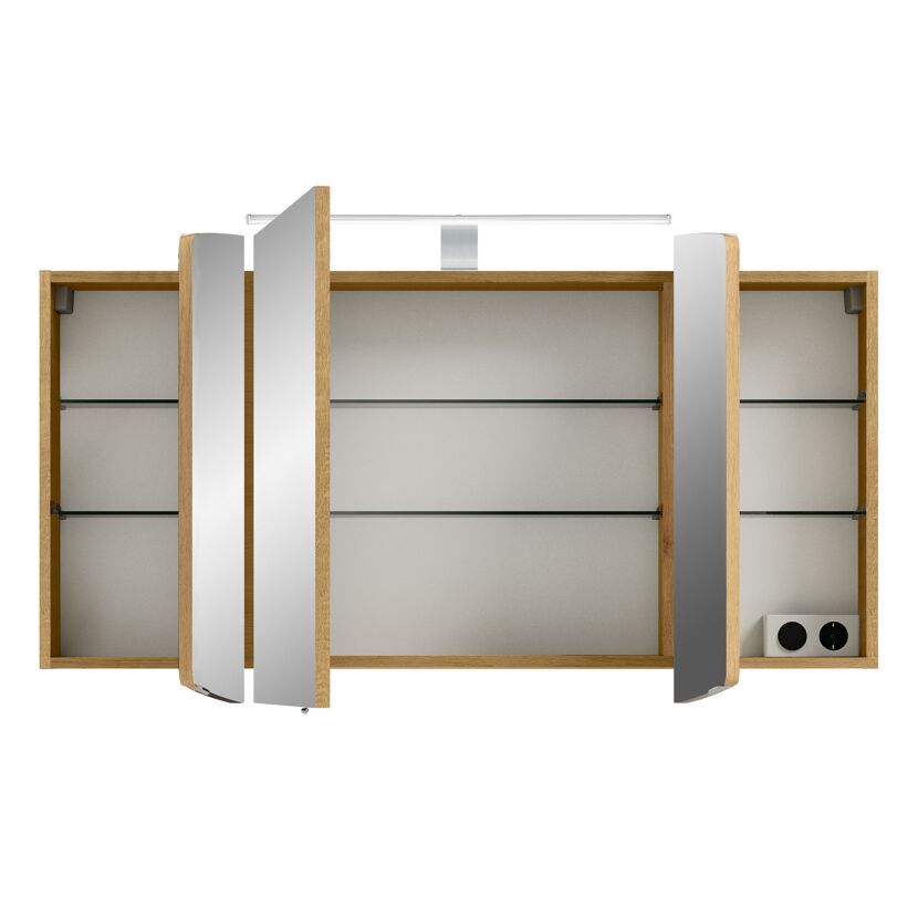 LED-Spiegelschrank 'Taiga' braun 120 x 67 x 17 cm