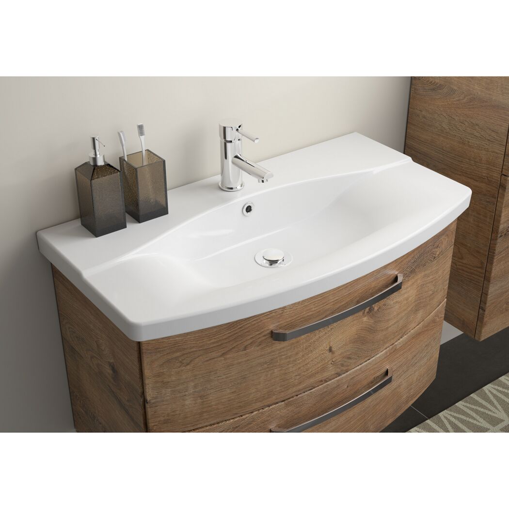 Waschbeckenunterschrank 'Bahamas' braun foliert 80 x 49,2 x 43 cm